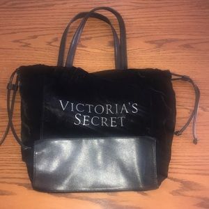 Victoria’s Secret black luxe velvet rhinestone bag